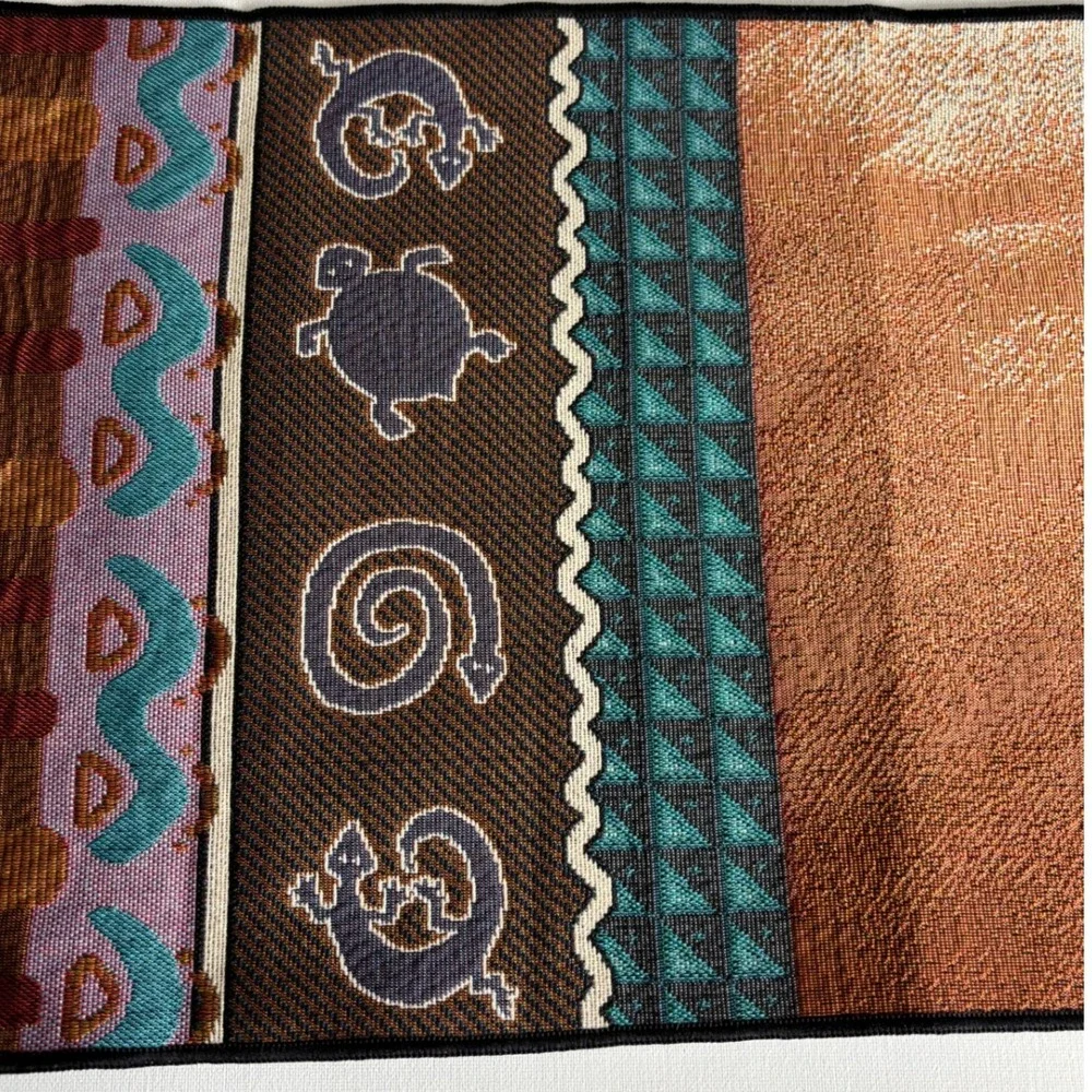 Southwestern‎ Kokopelli Dancer Woven Table Runner Tribal Geometric Tassel 13x72